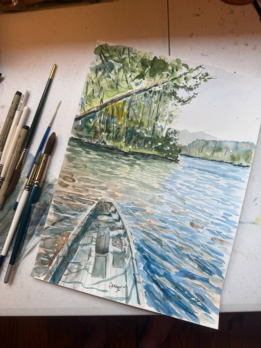 Lake Oolenoy By Boat - Original